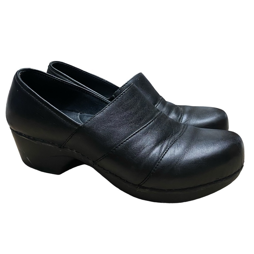 Dansko Black Leather Tenley Dress Pump Size 39 EU 8.5 USA Mary Jane Slip On